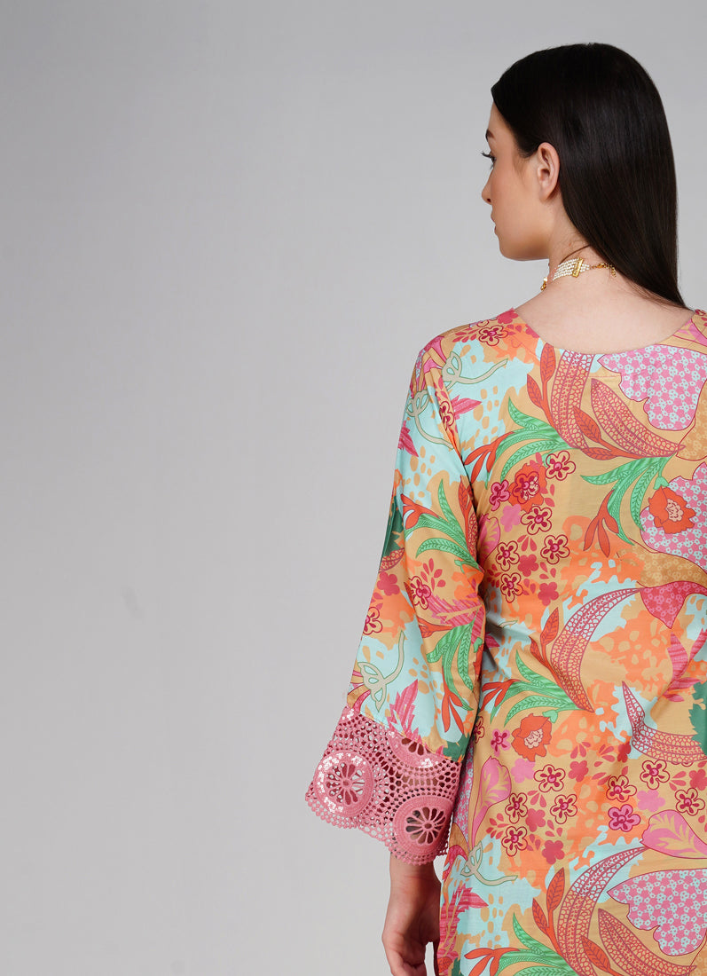 Pink Rayon Shift Style Co-Ord Set