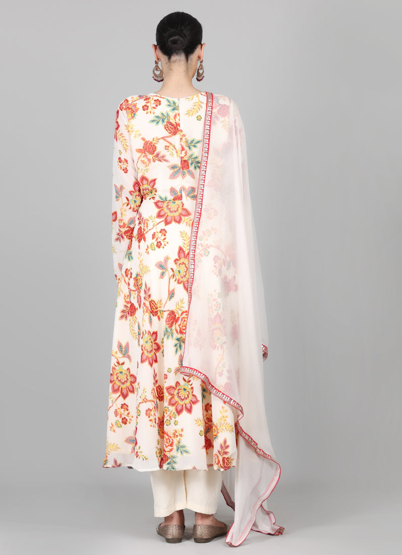 Off-White Floral Printed Suit Set