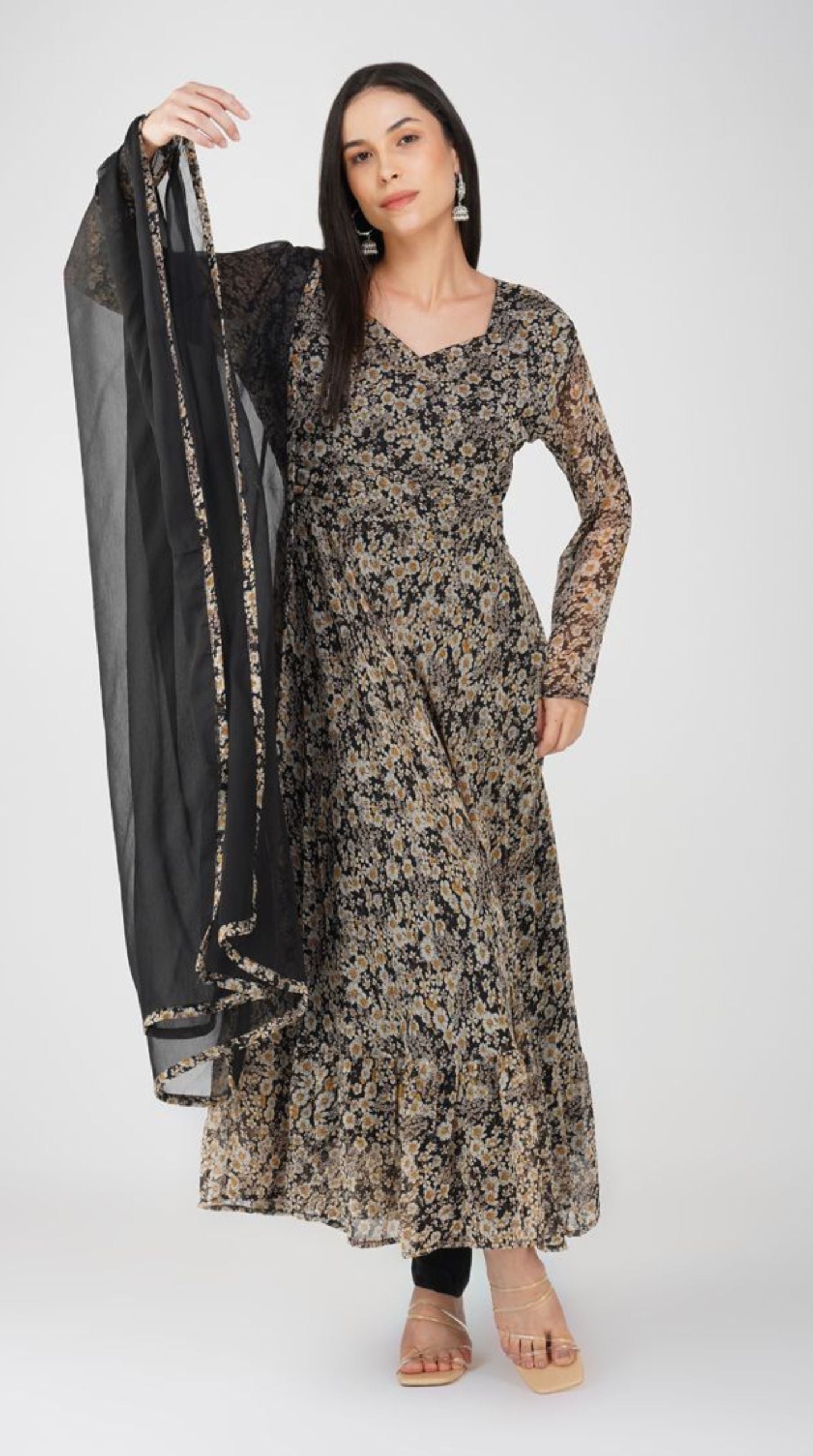 Black georgette Suit Set