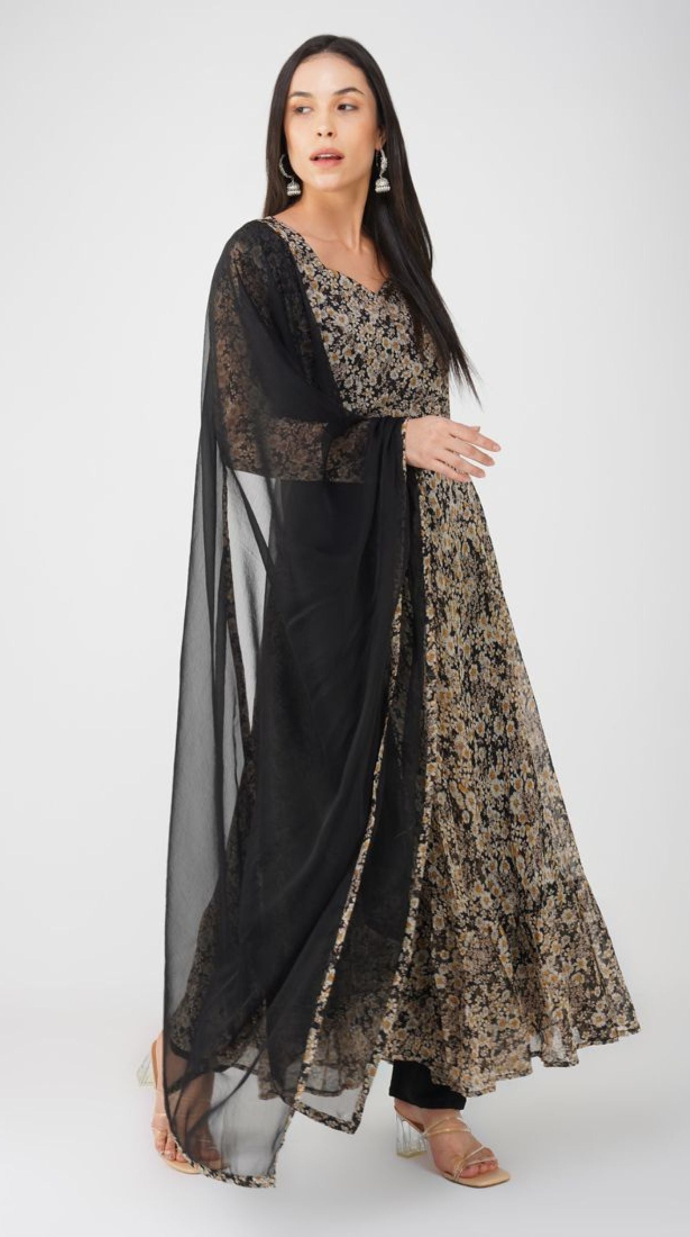 Black georgette Suit Set