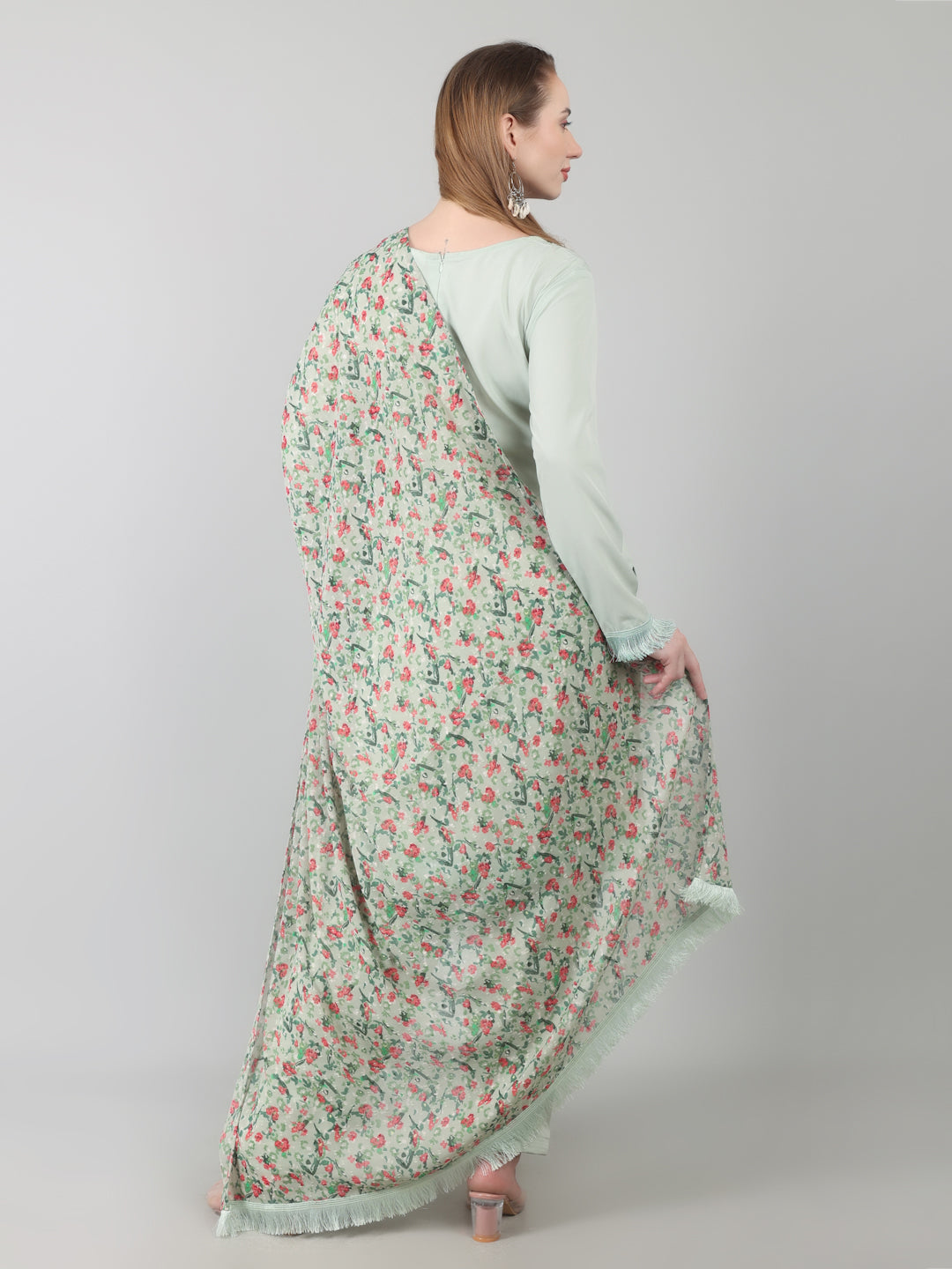 Light Green Printed Dupatta Suit Set