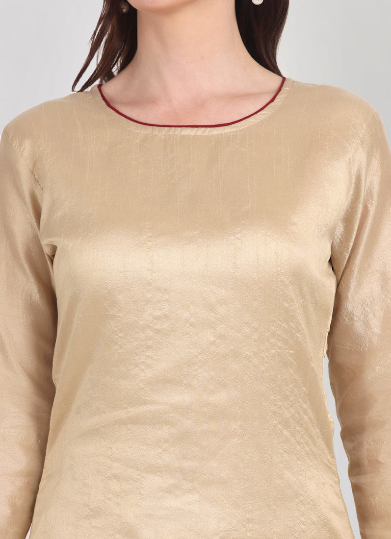 Ivory Dupion Velvet Suit Set