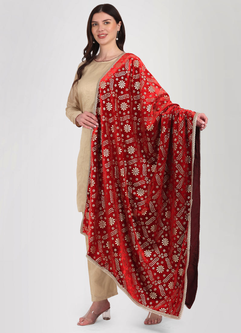 Ivory Dupion Velvet Suit Set