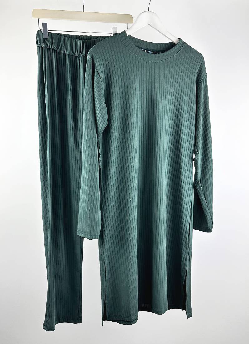Blue Top Trouser Belt Co-ord Set