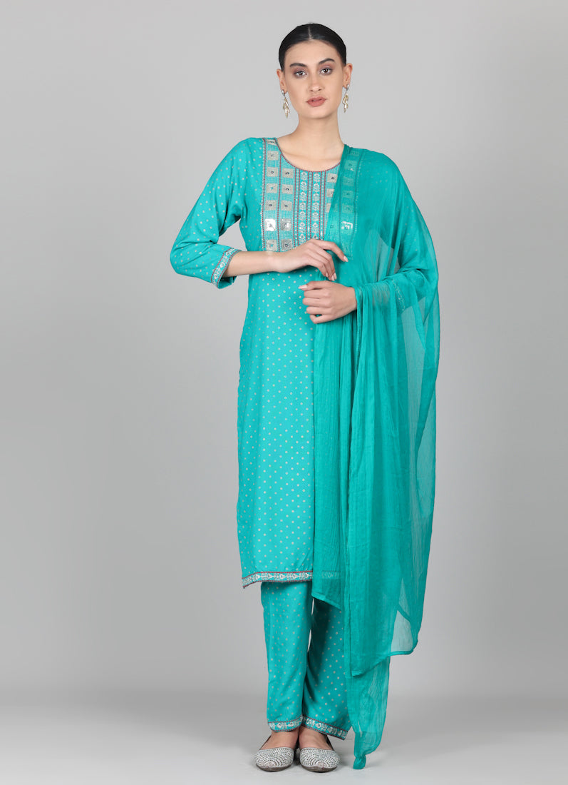 Rama Thread Embroidered Suit Set