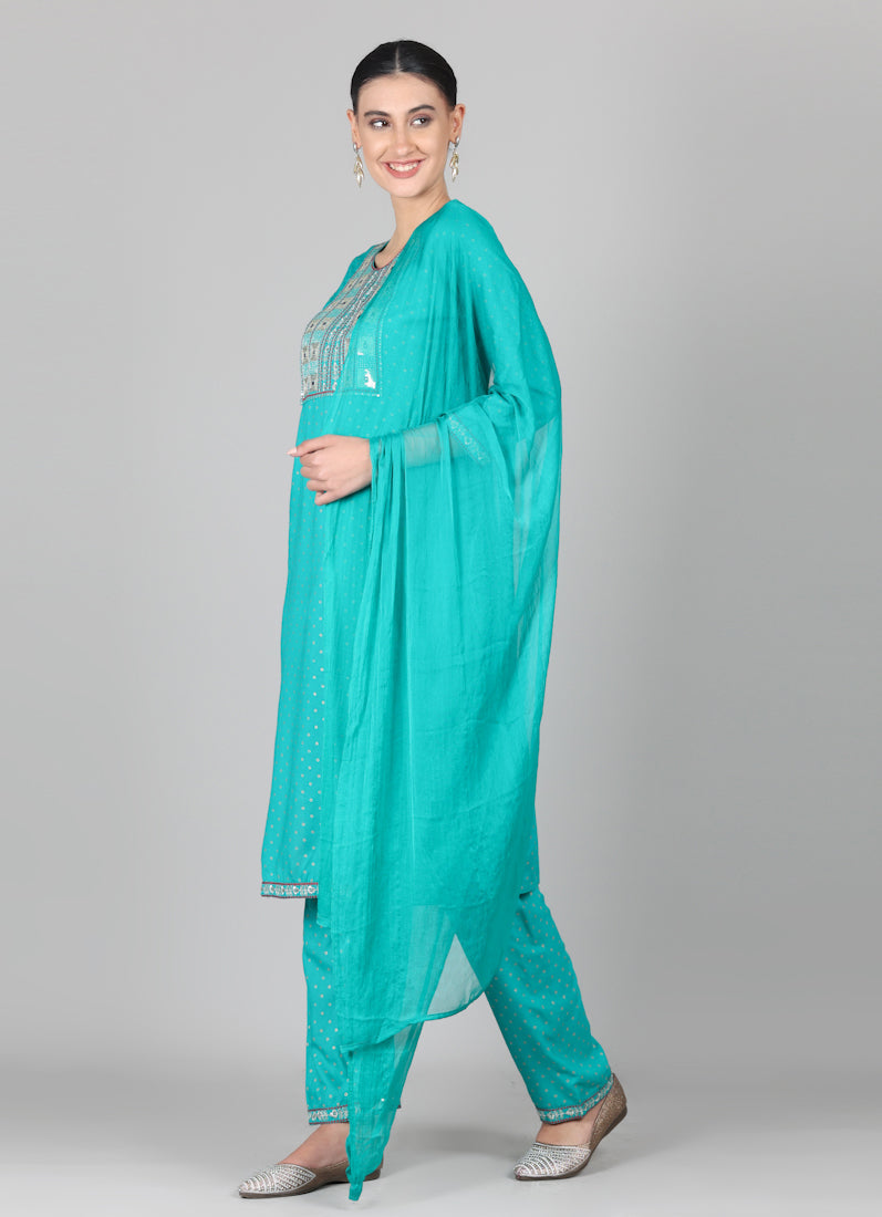 Rama Thread Embroidered Suit Set