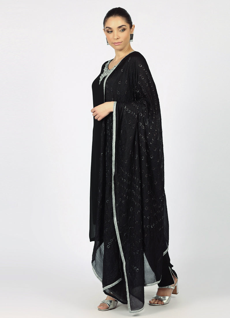 Black Georgette Bandhani Dupatta Suit Set