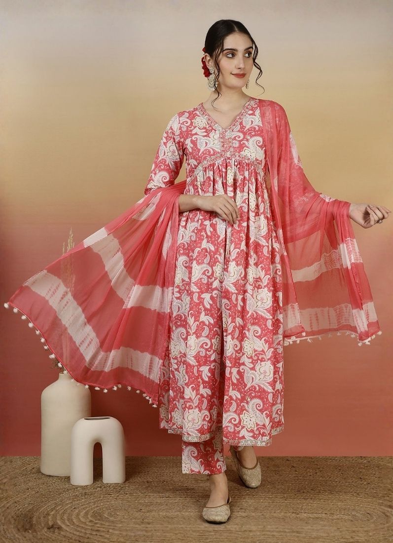 Pink Cotton Suit Set