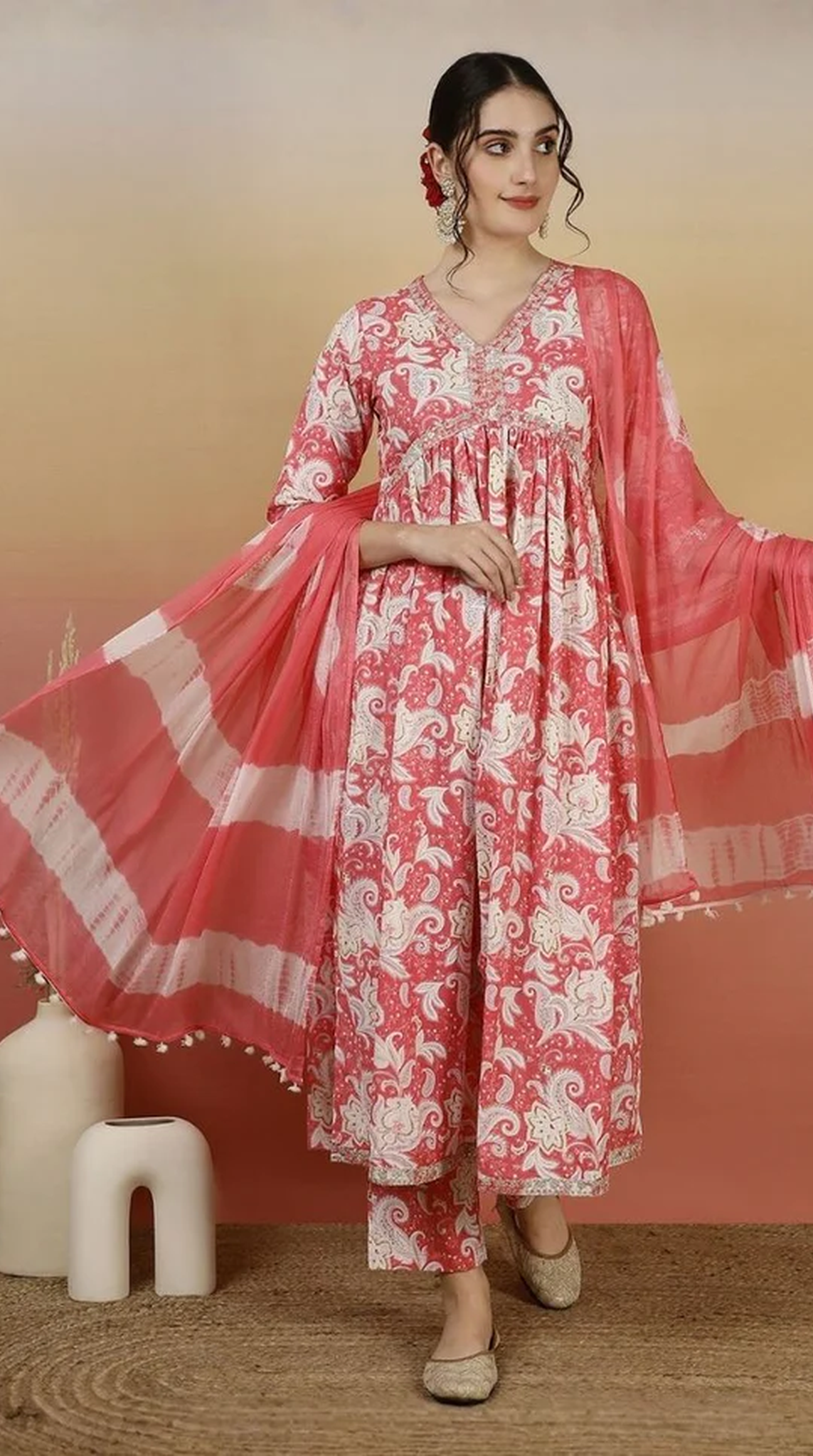 Pink Cotton Suit Set