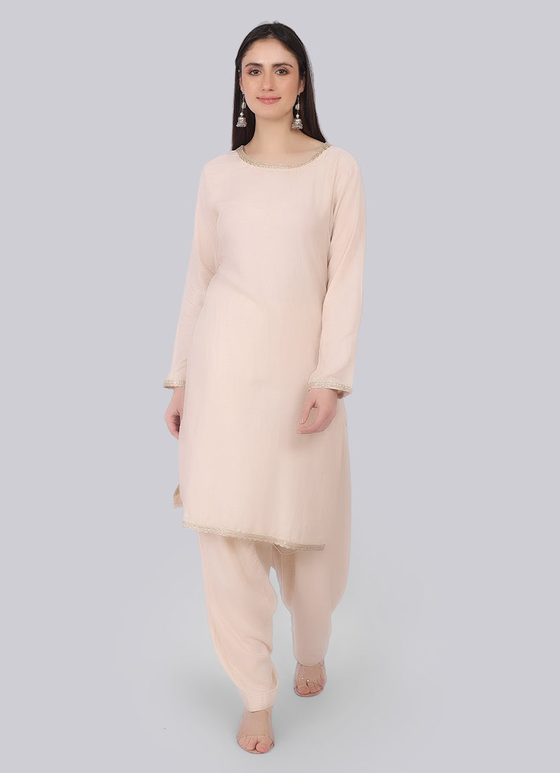 Ivory Rayon Shift Suit Set