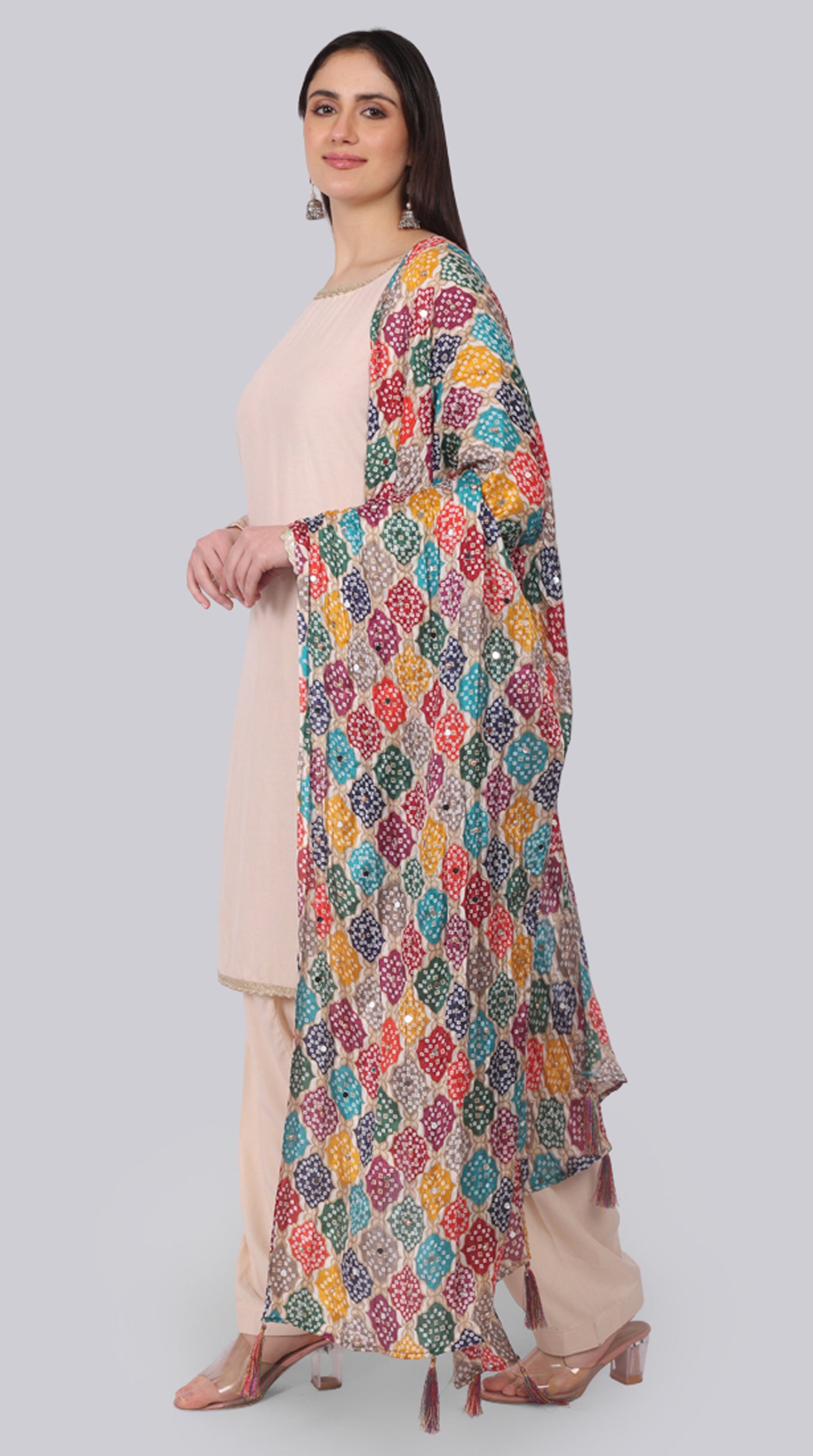 Ivory Rayon Shift Suit Set
