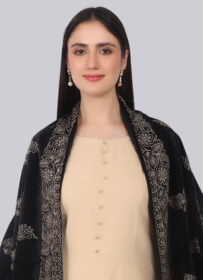 Georgette Beige Bias-Cut Suit Set