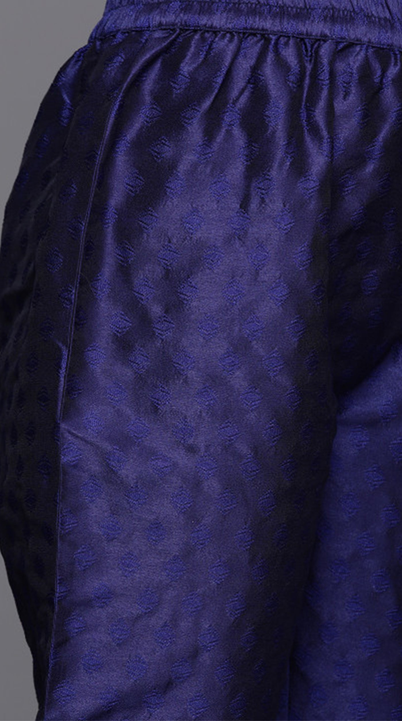 Blue Silk Straight Cut Suit Set