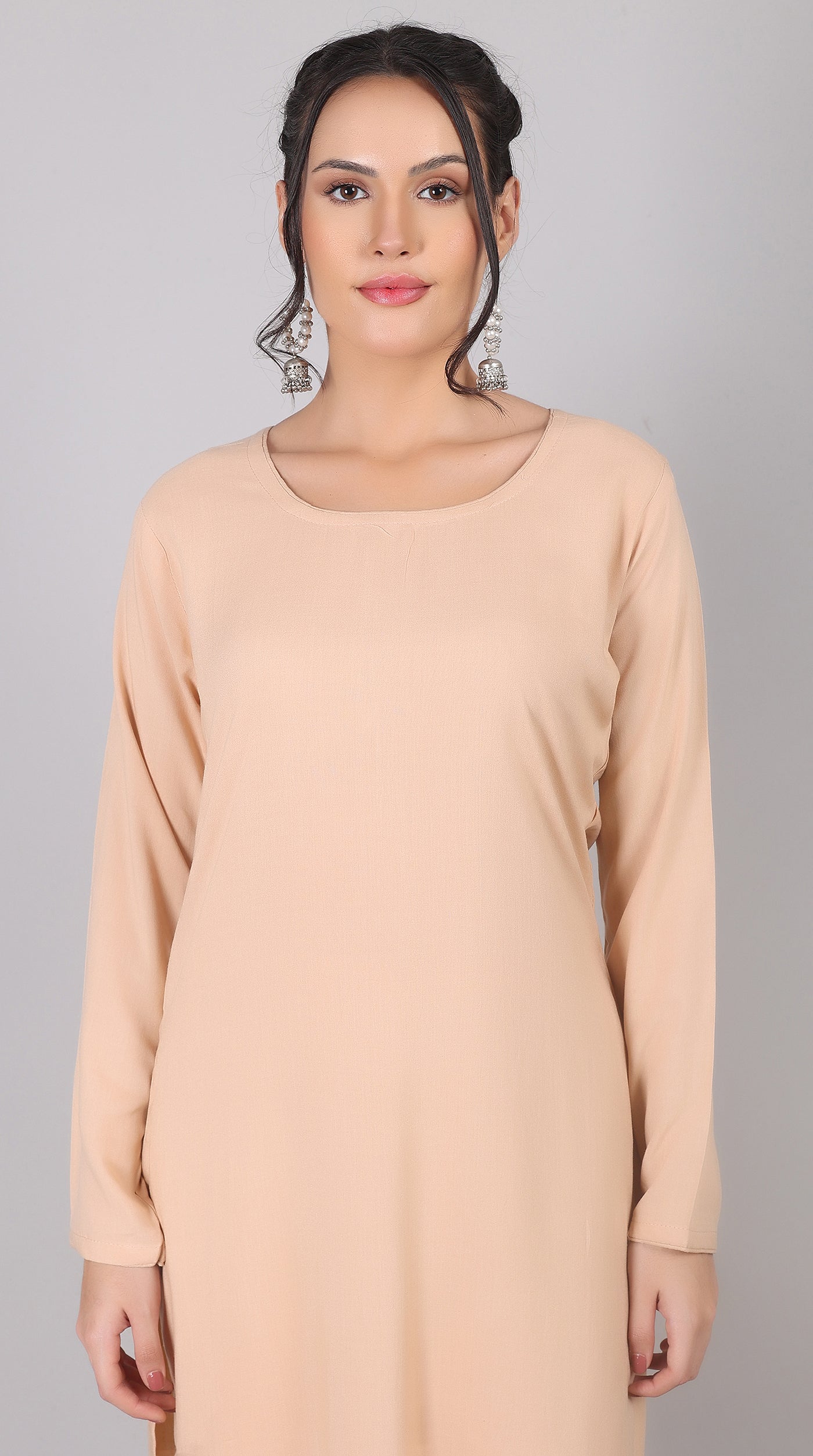 Pink Rayon Straight-Cut Kurta Set with Contrast Dupatta