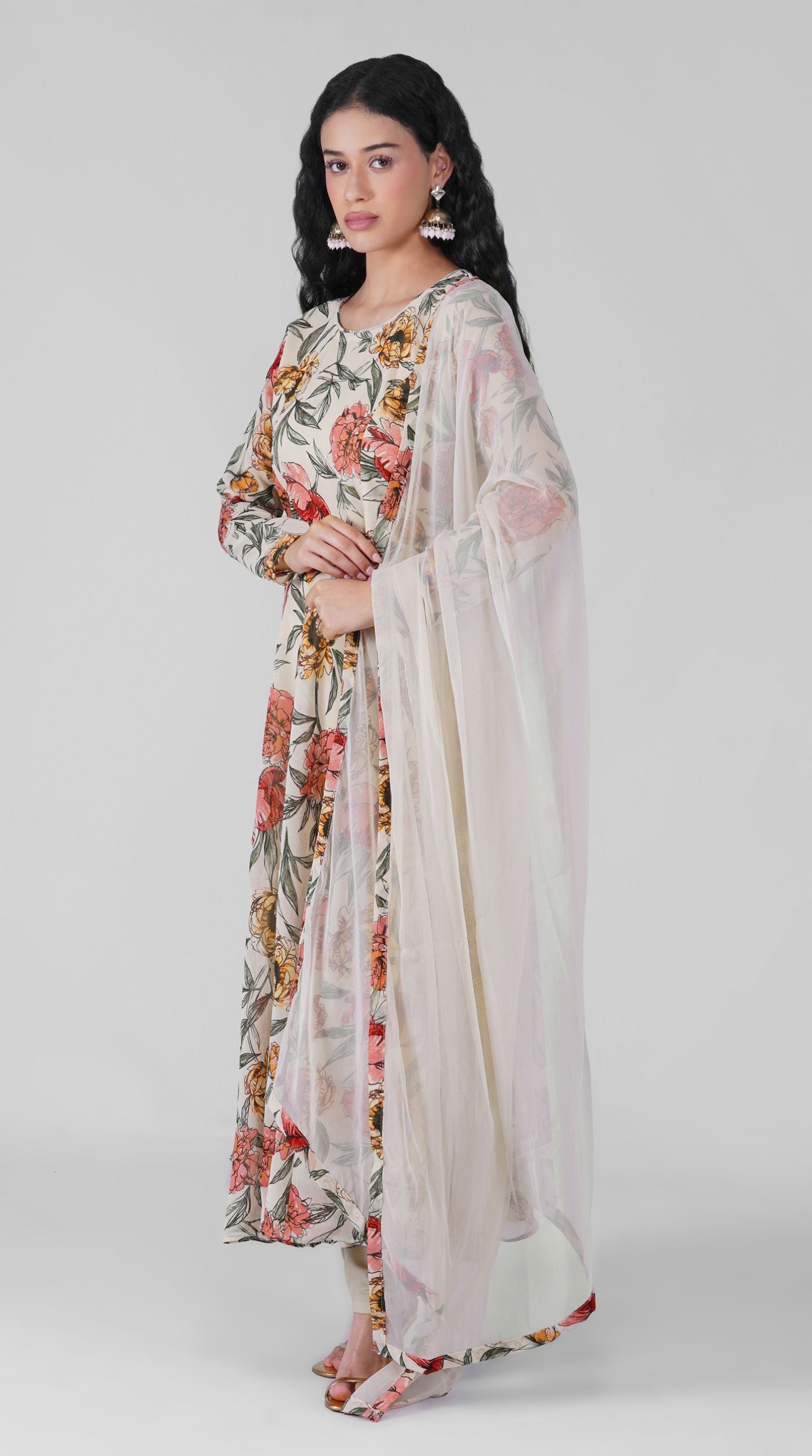 Ivory Elegant Printed Suit Set
