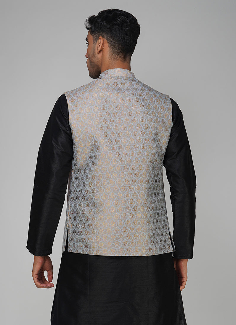 Men's Grey Brocade Jacket