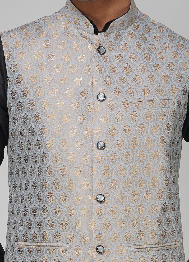 Men's Grey Brocade Jacket