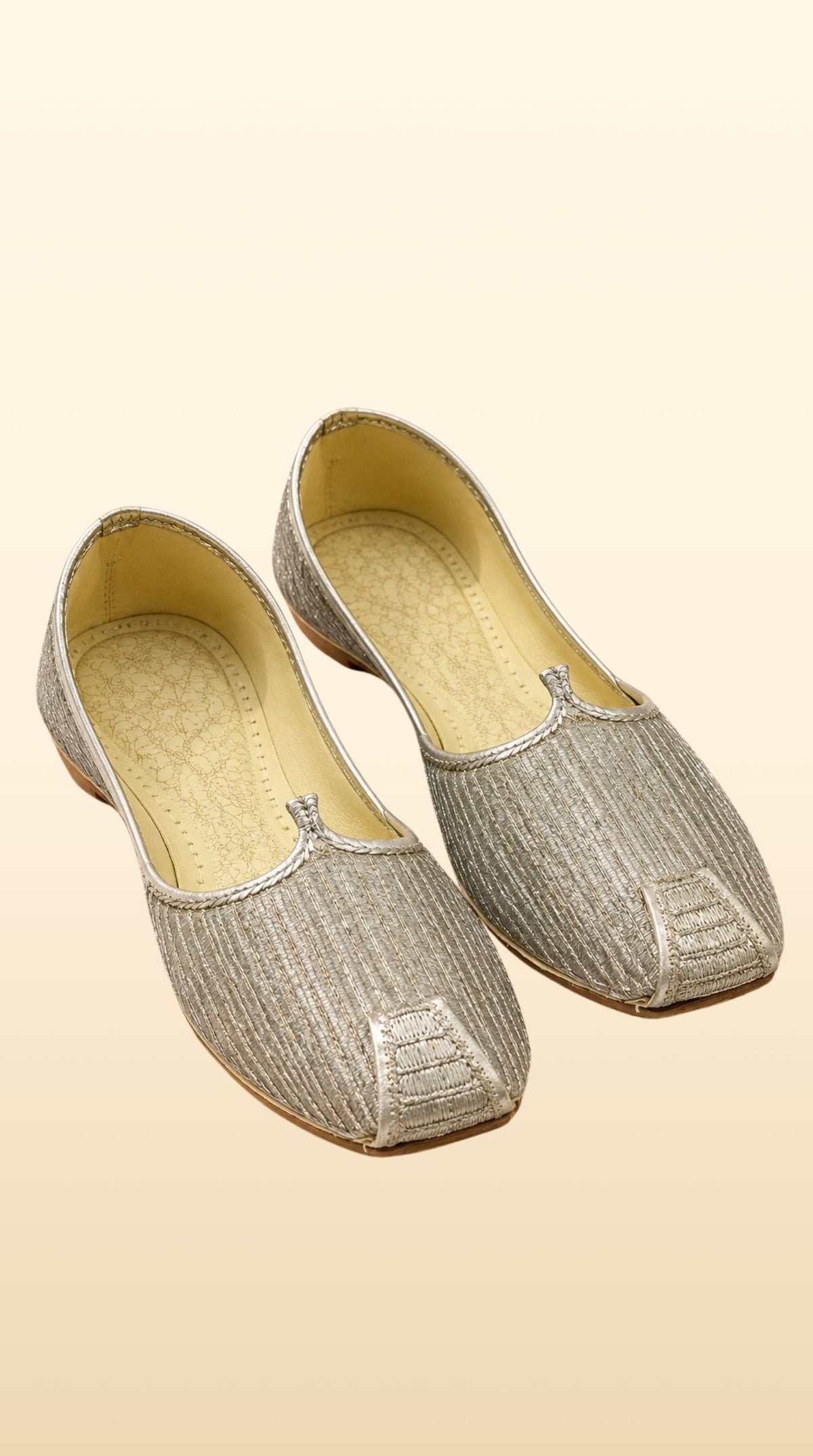 Silver Zari Mens Jutti