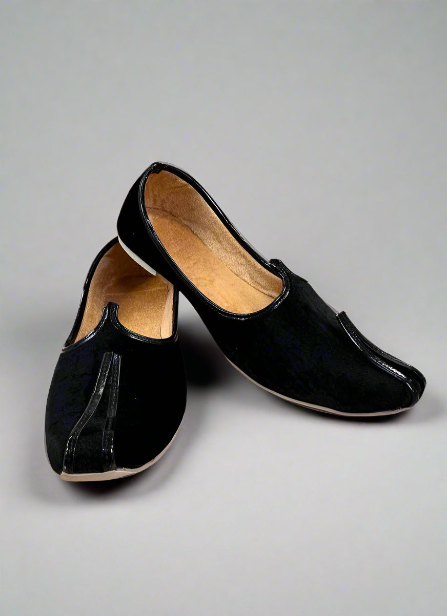 Contemporary black velvet Shoes