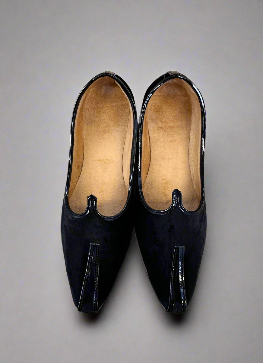 Contemporary black velvet Shoes