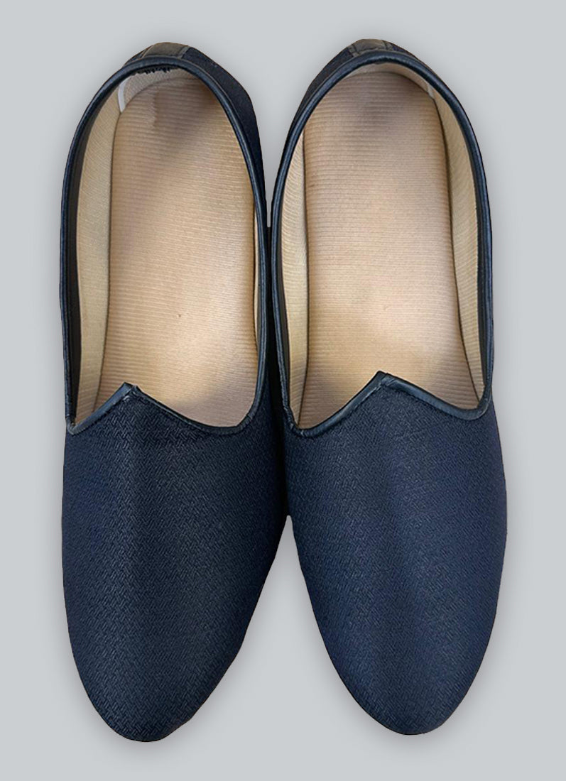 Black Brocade Jutti with sole grip