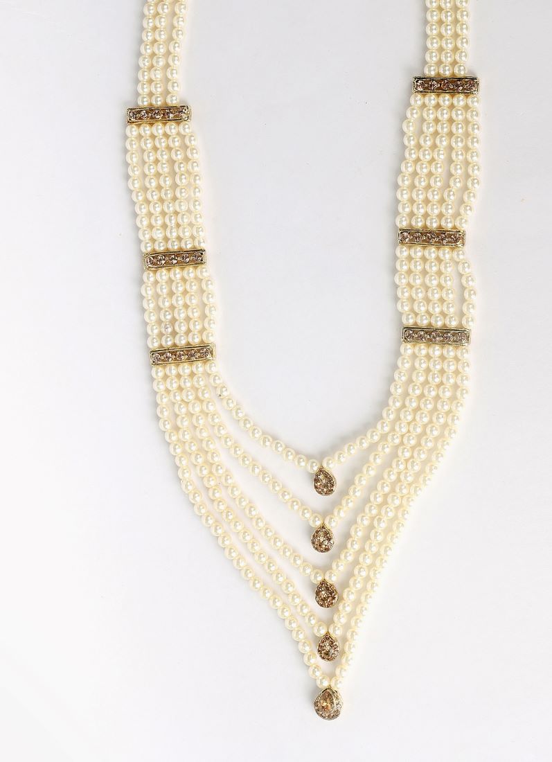 Men's Gold Diamonte Necklace Set