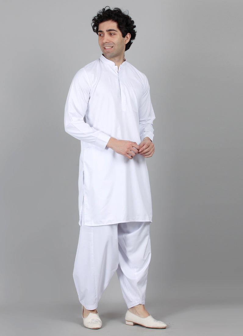 Men's White Salwar Set