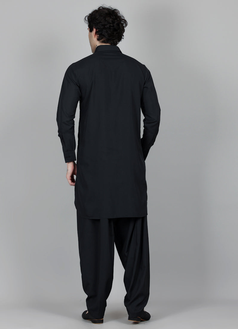 Men's Black Pathani Set