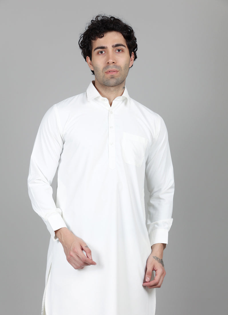 Men's Cream Pathani Set