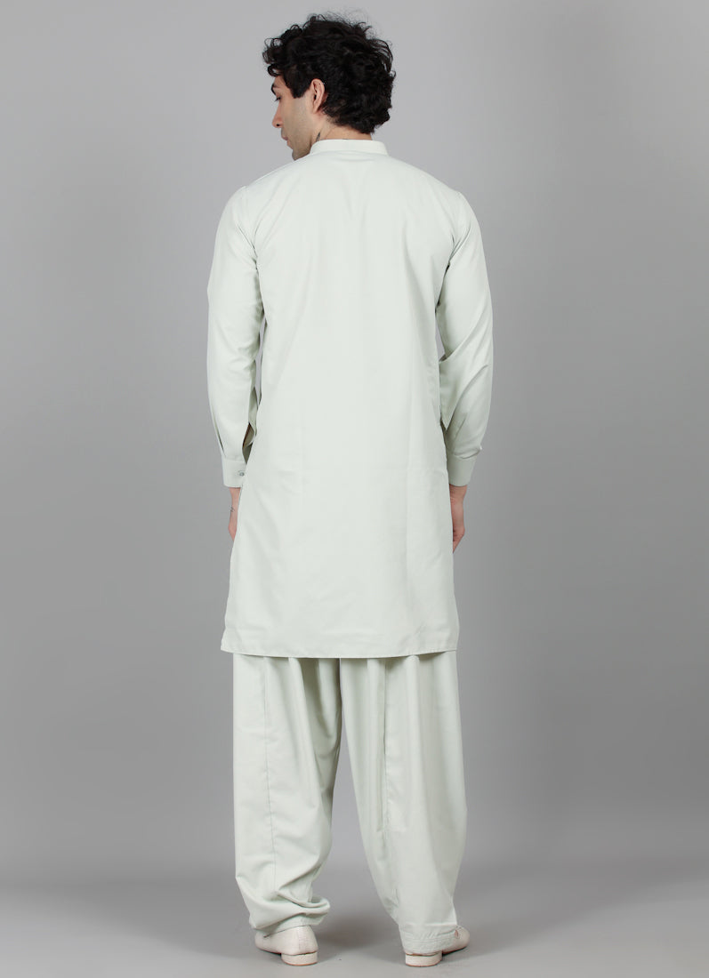 Men's Pista Green Salwar Set