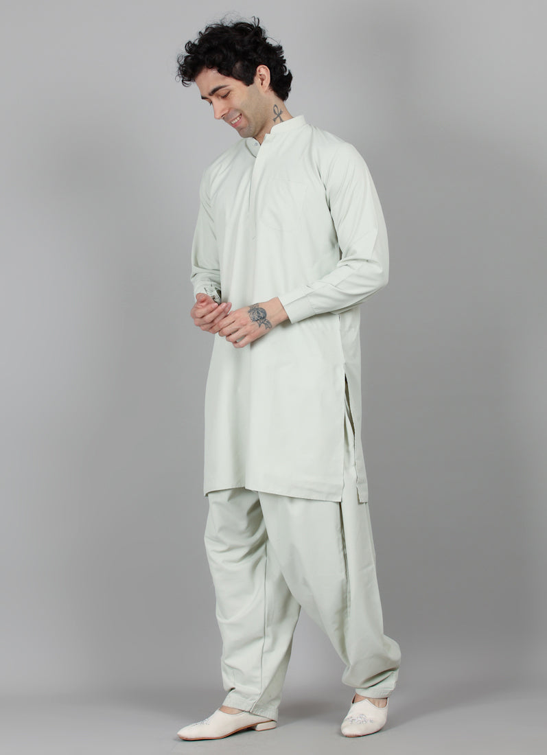 Men's Pista Green Salwar Set
