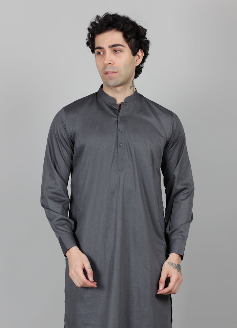 Men's Dark Grey Salwar Set