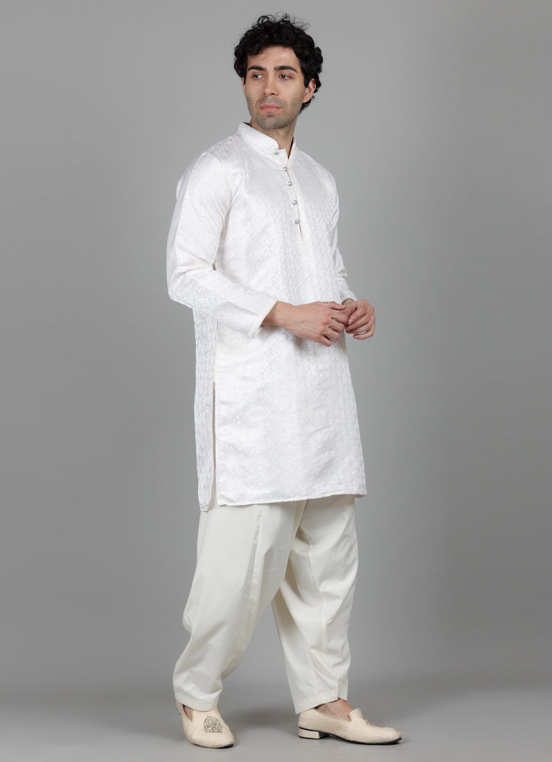 Men's Ivory Brocade Salwar Set