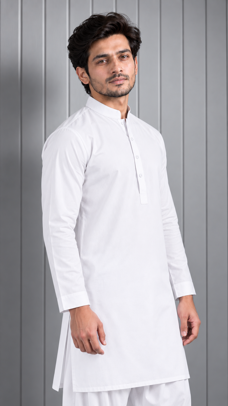 White Menswear Kurta and Shalwar