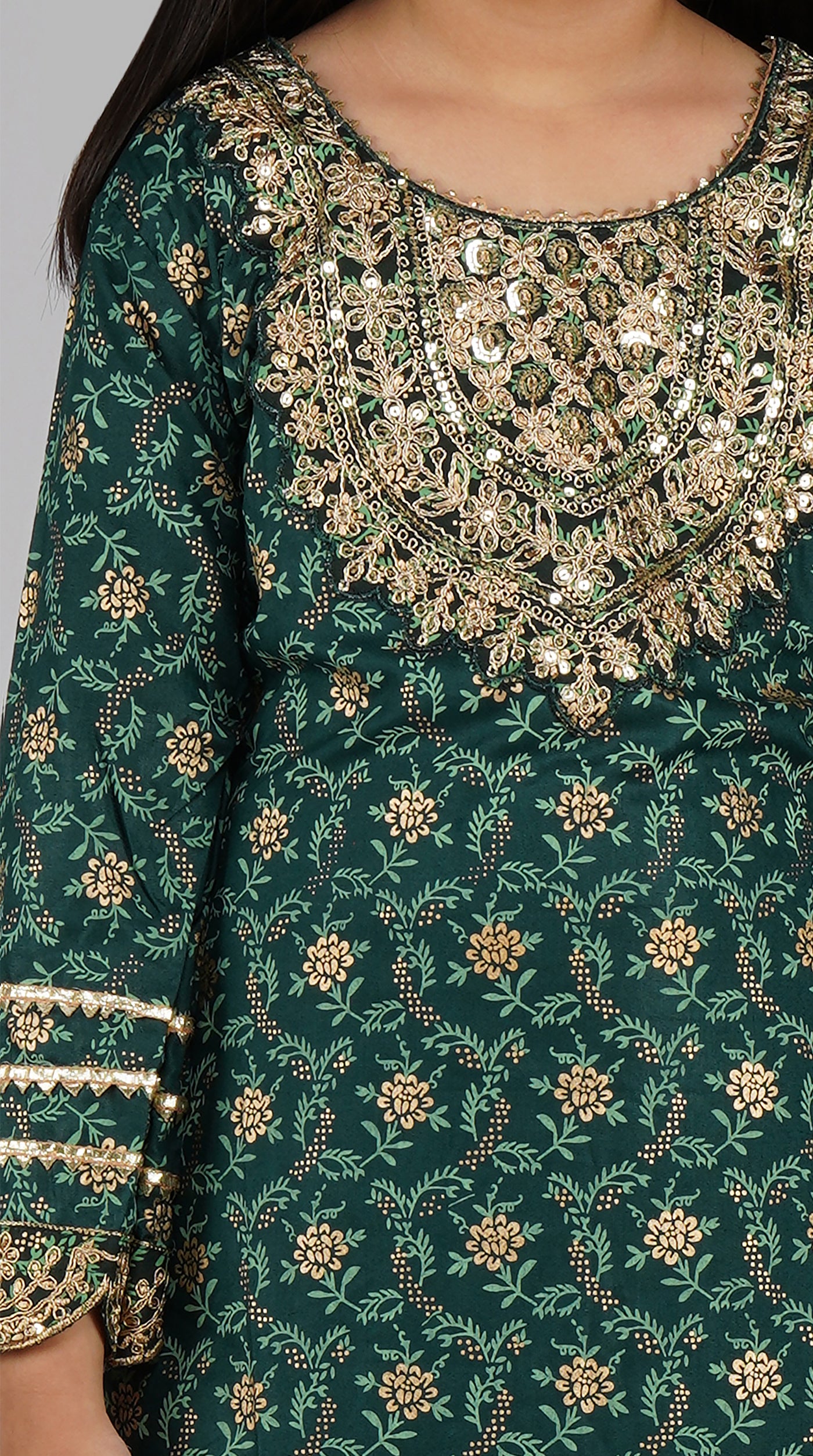 Kids Embroidered Sharara Suit Set