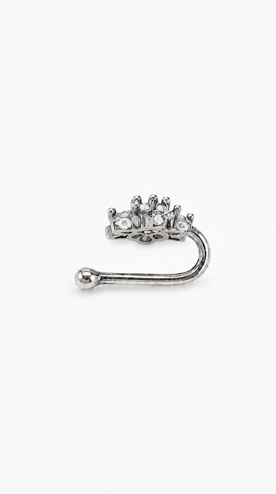 Oxidised Silver Textured Nose Ring