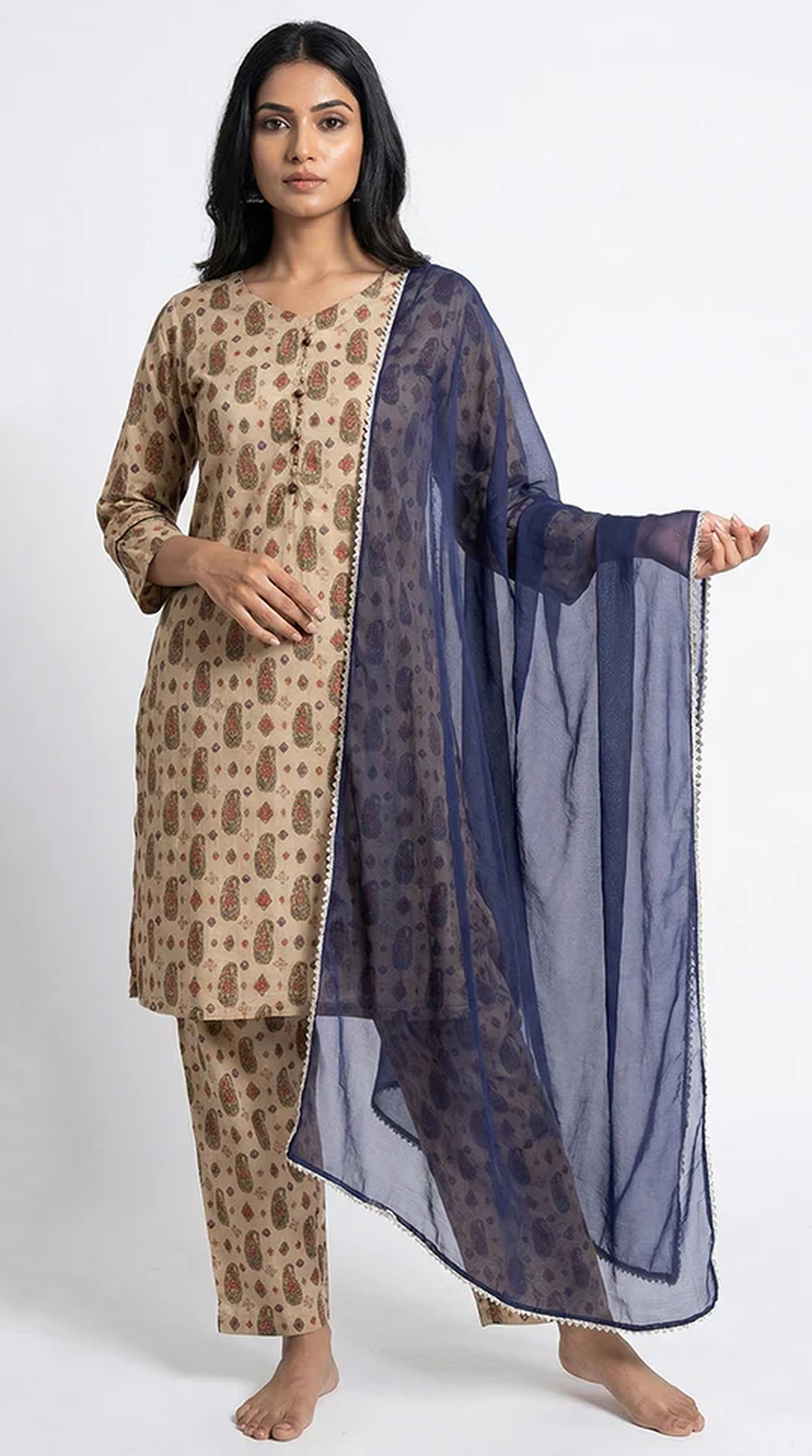 Gold Lawn Digital Shift Style Print Suit