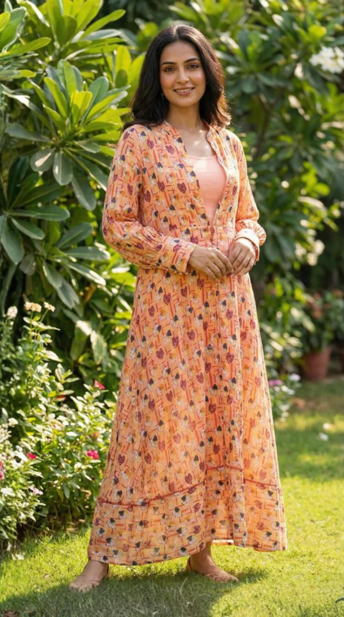 Peach Jacket Suit Set