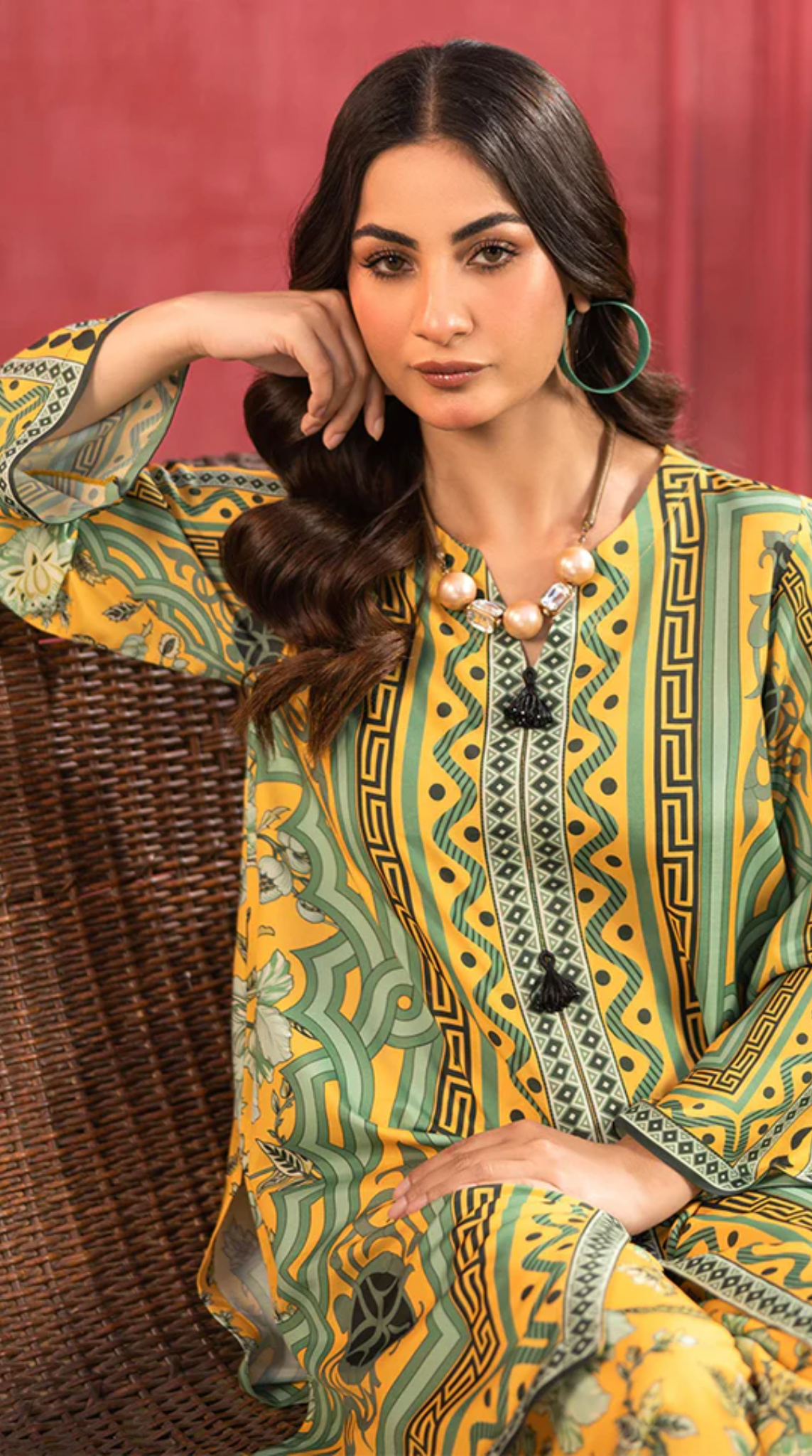 Yellow Lawn Printed Co-ord Set