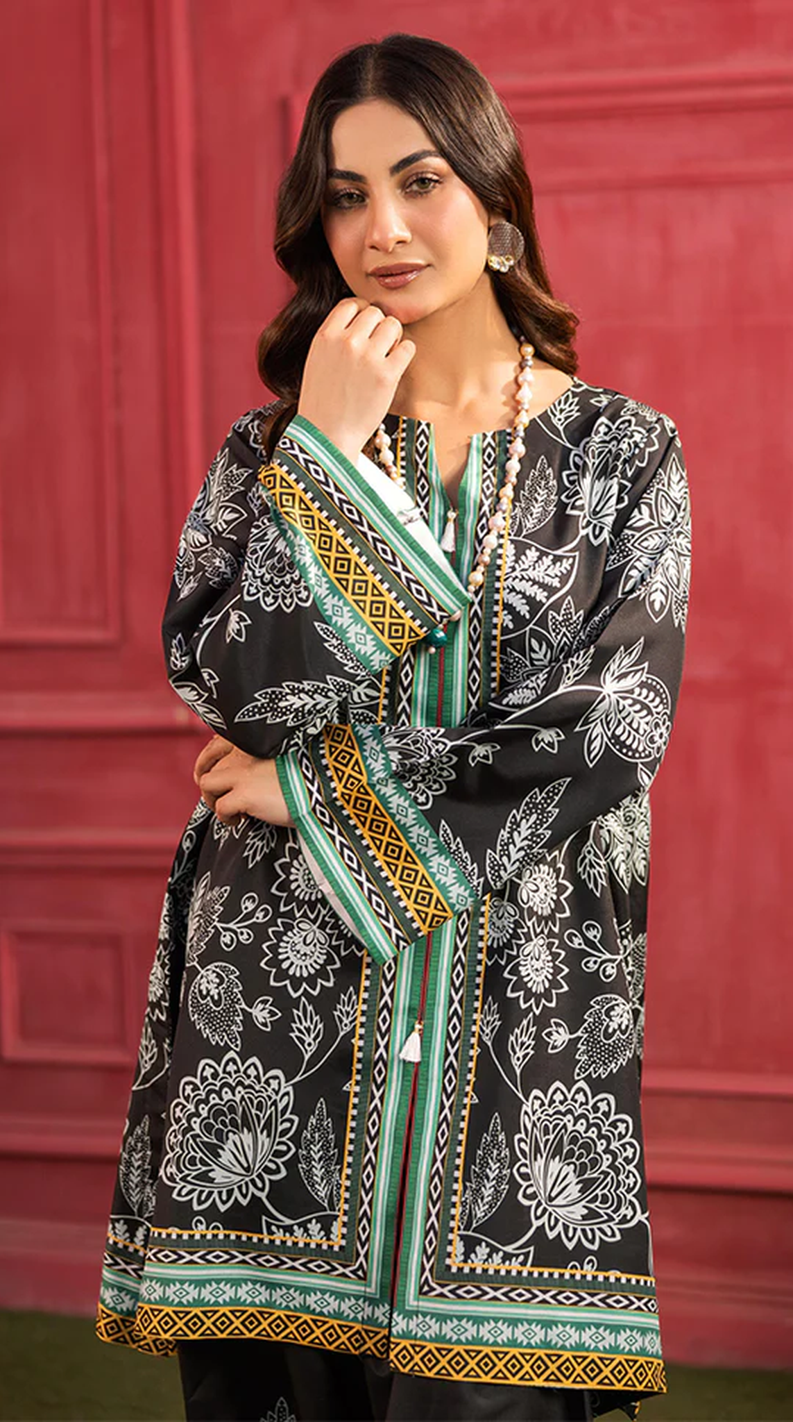 Black Lawn Printed Co-ord Set