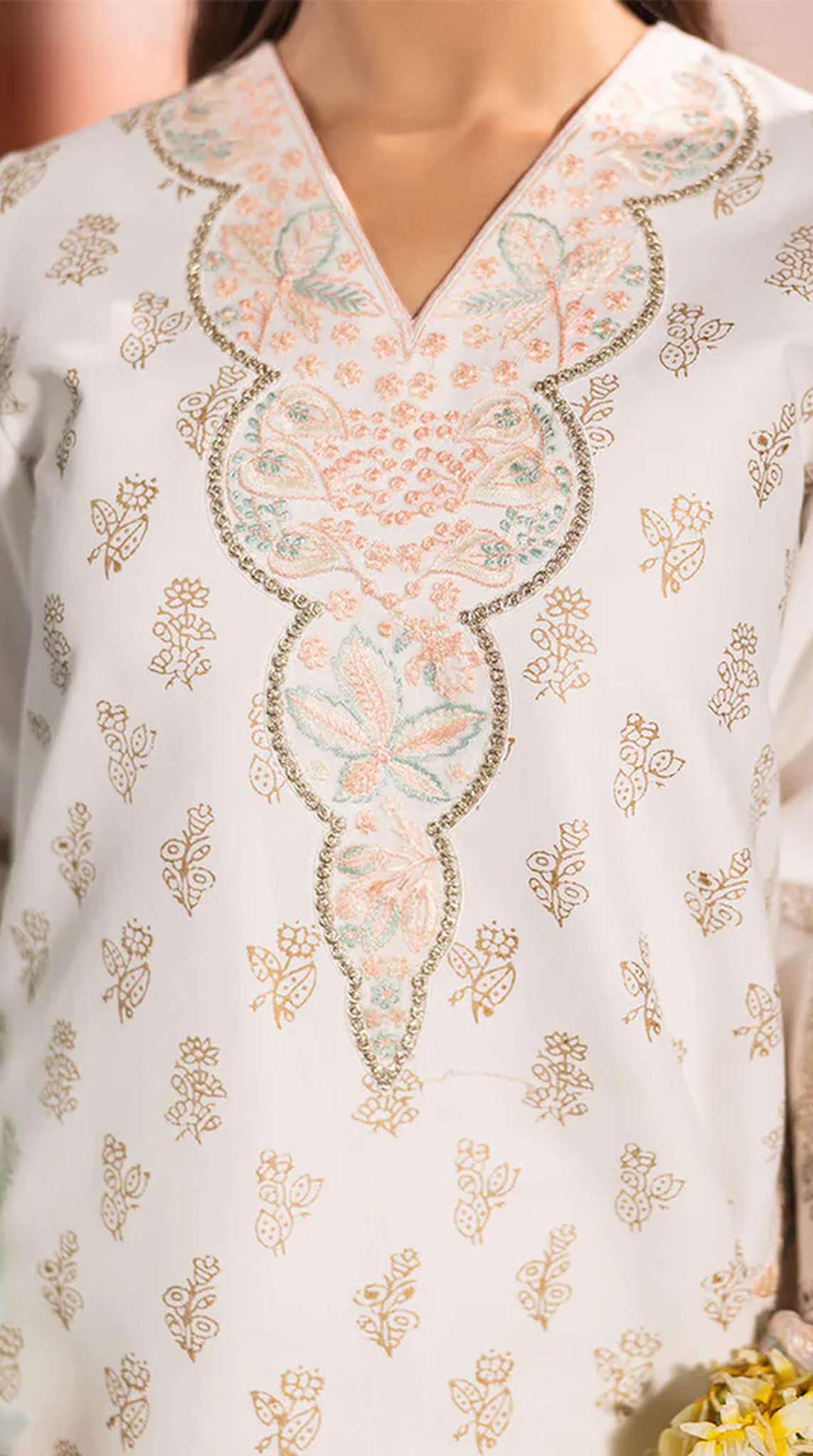 Sky Blue Silk Printed Suit Set