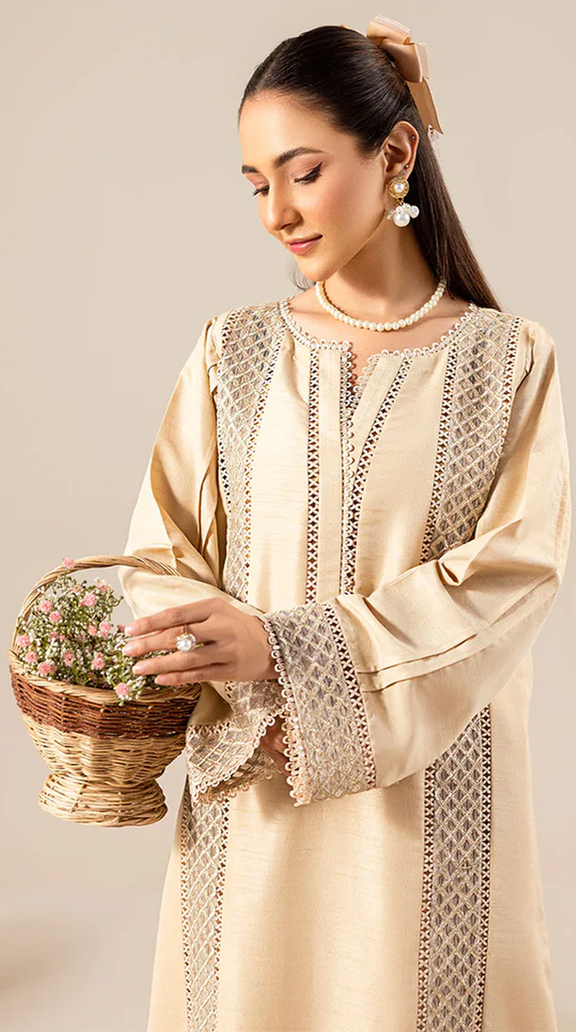 Ivory Raw Silk Co-ord Set