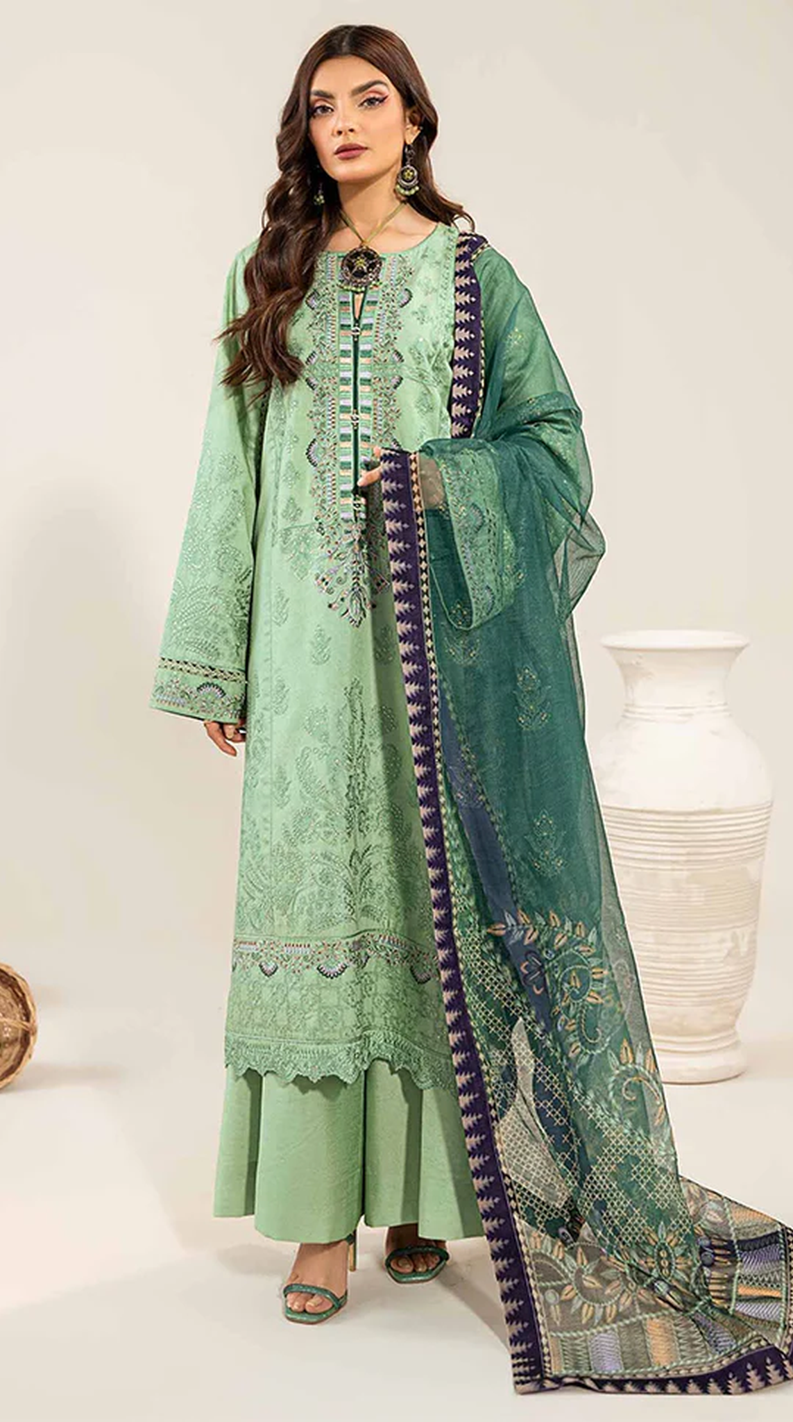 Mint Green Loom Net Suit Set