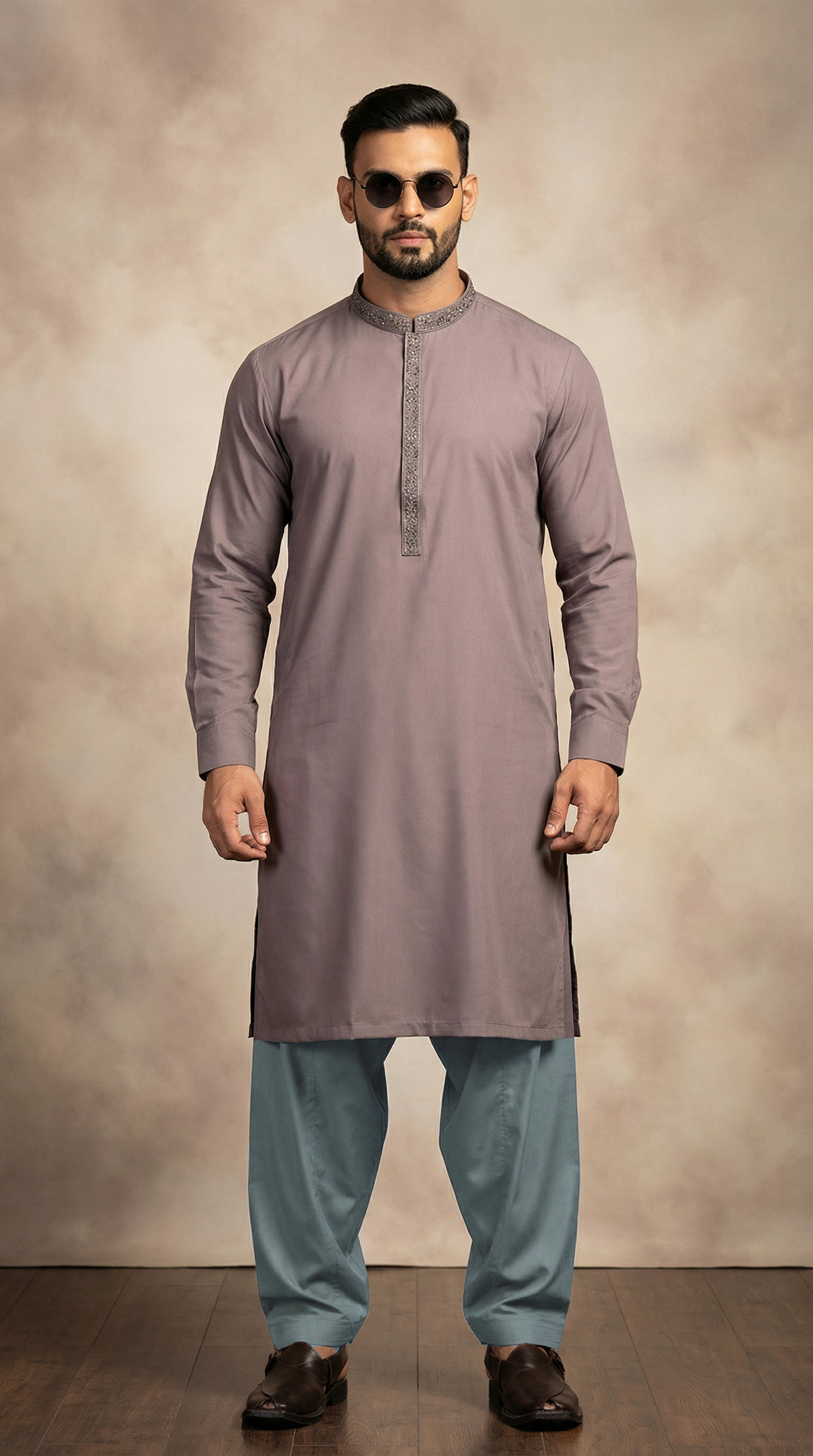 Mens Kurta & Salwar Lavender & Blue