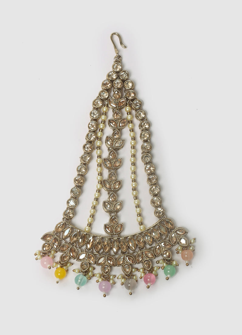 Diamonte Antique Gold Passa with Pastel Beads