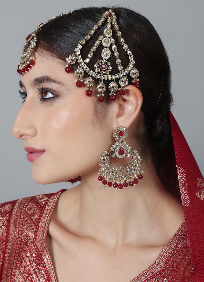 Royal Topaz Diamanté Antique Gold Passa with Maroon Bead