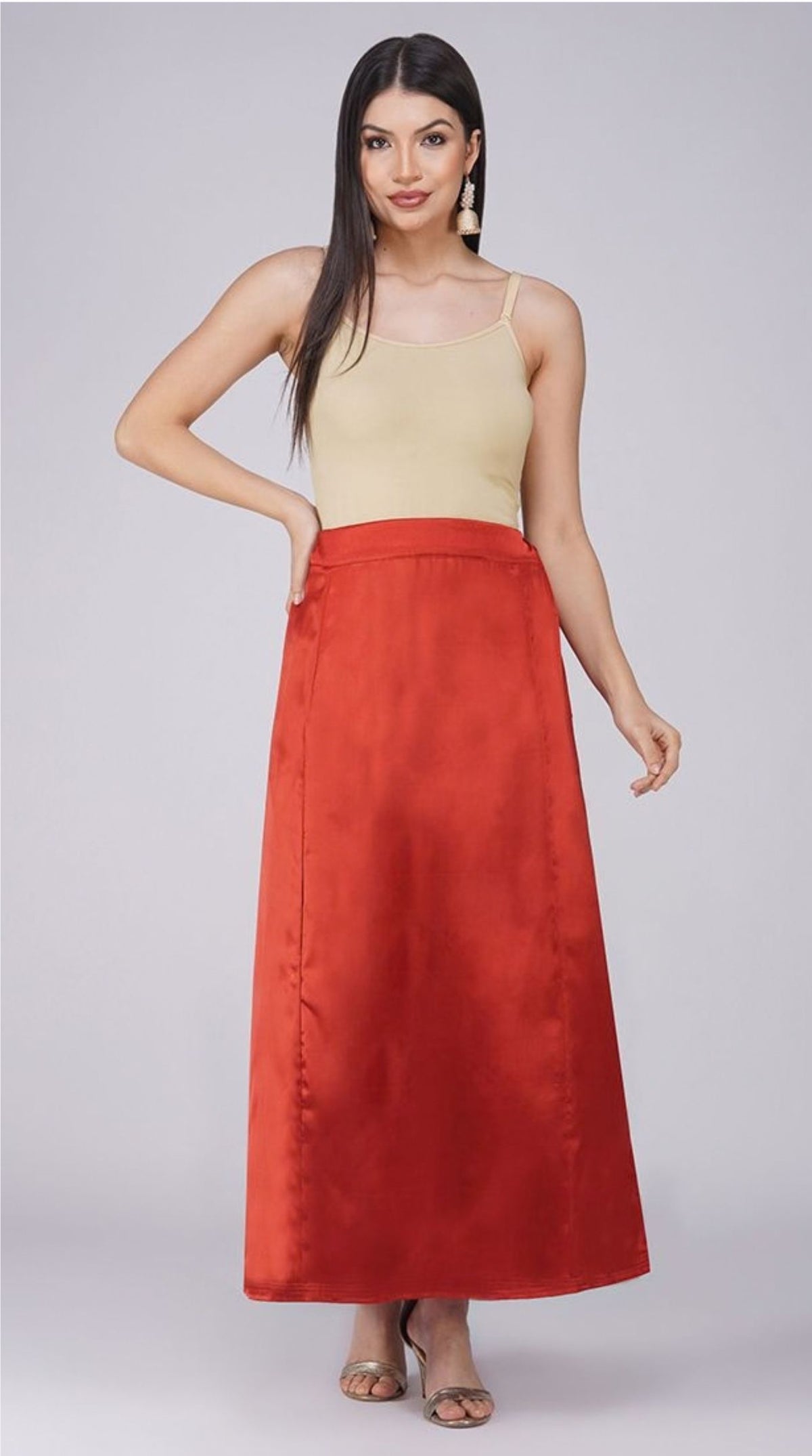 Classic Brown Satin Petticoat