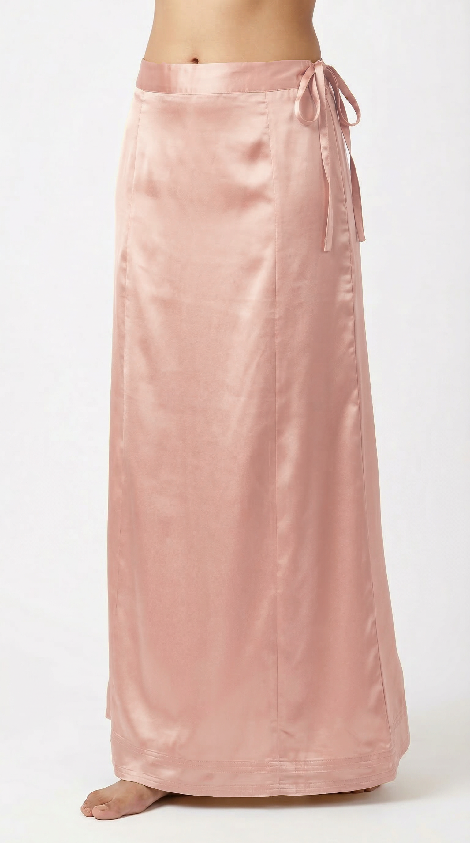 Ice Pink Satin Saree Petticoat