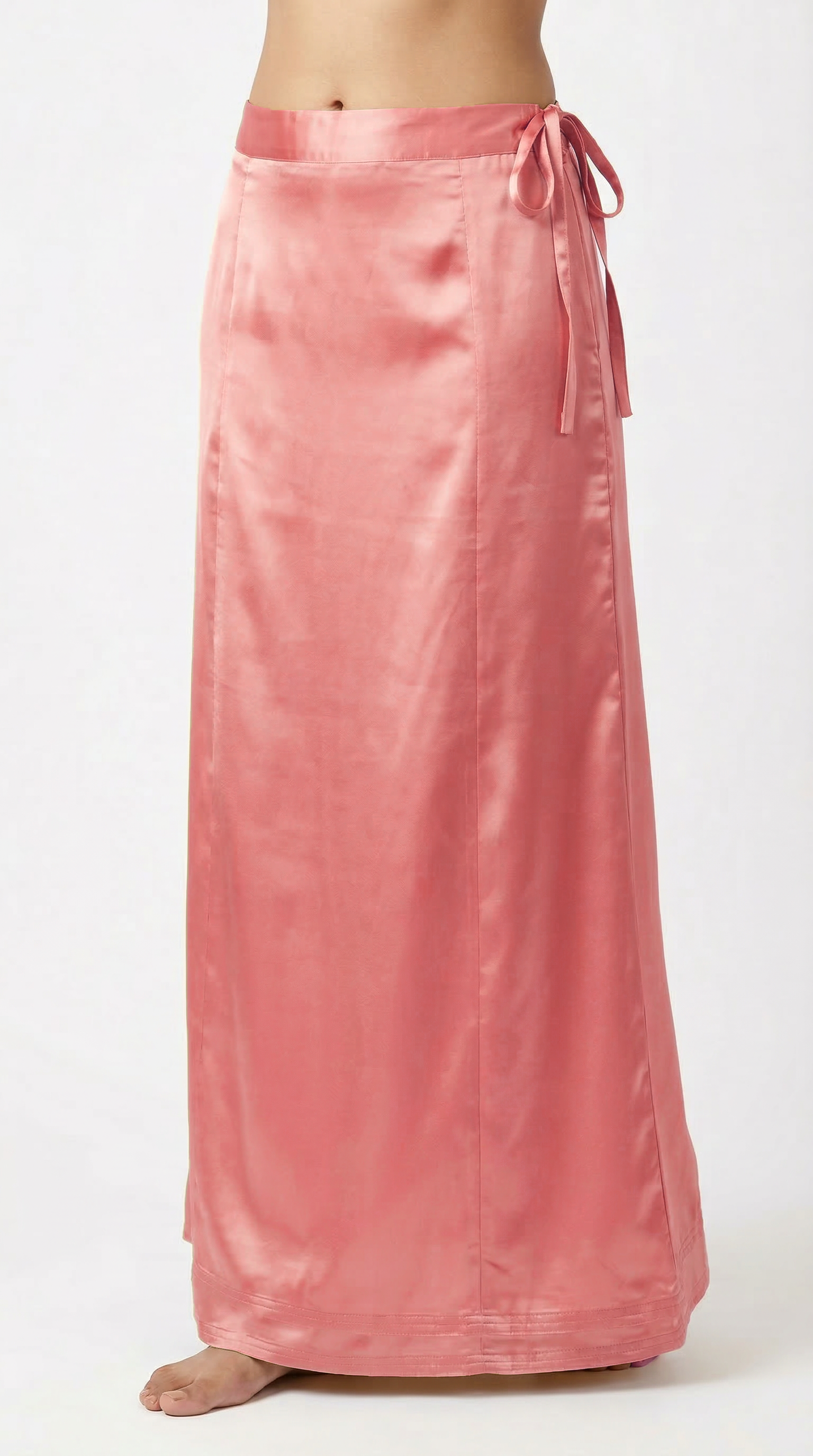 Rose Pink Satin Saree Petticoat