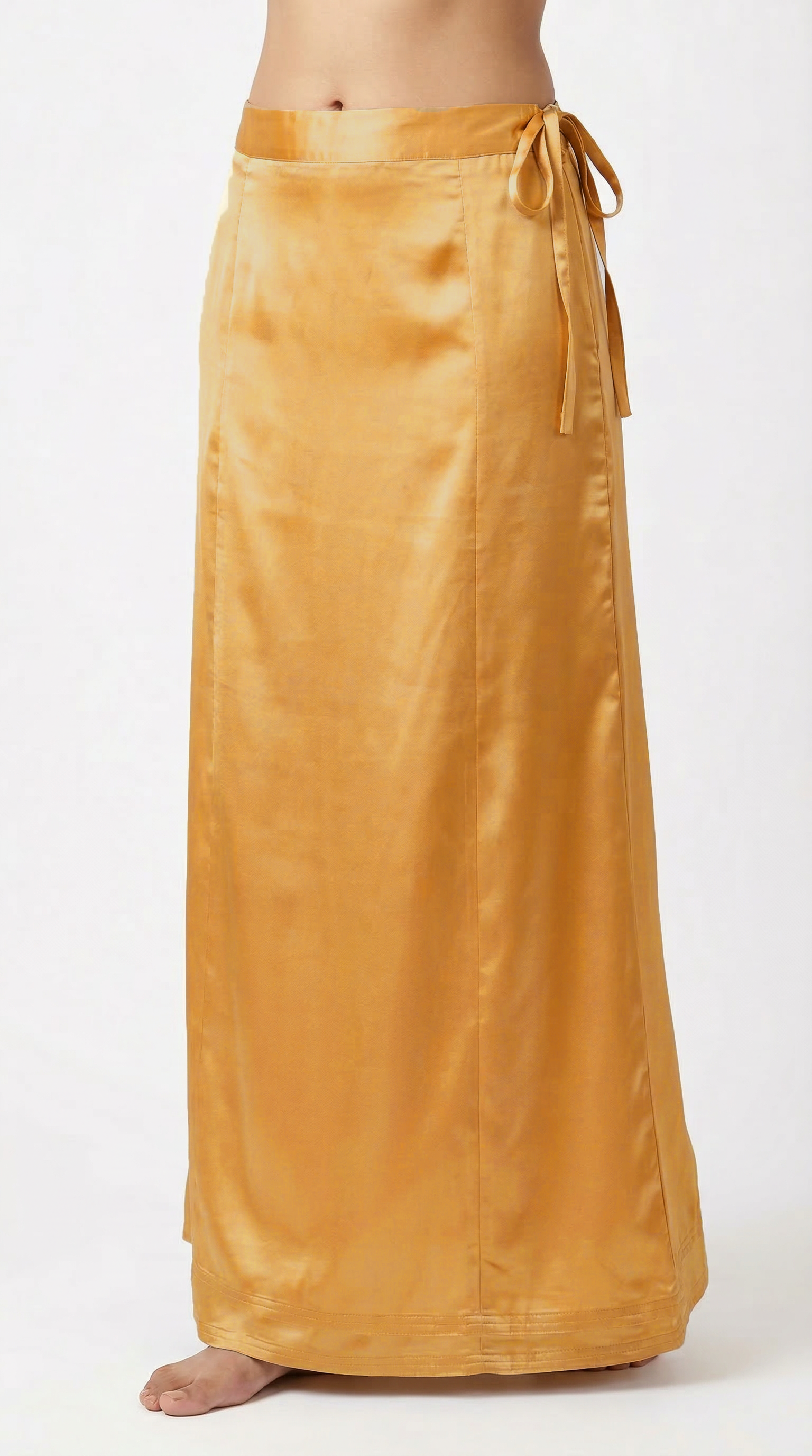 Rich Gold Satin Petticoat For Saree
